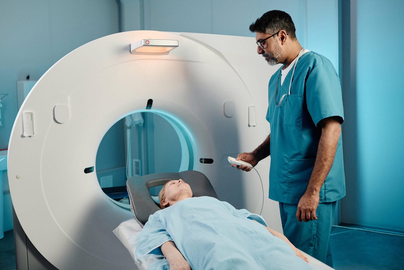 Senior Woman Having CT Scan Procedure