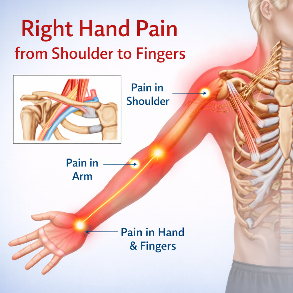 Right Hand Pain from Shoulder to Fingers