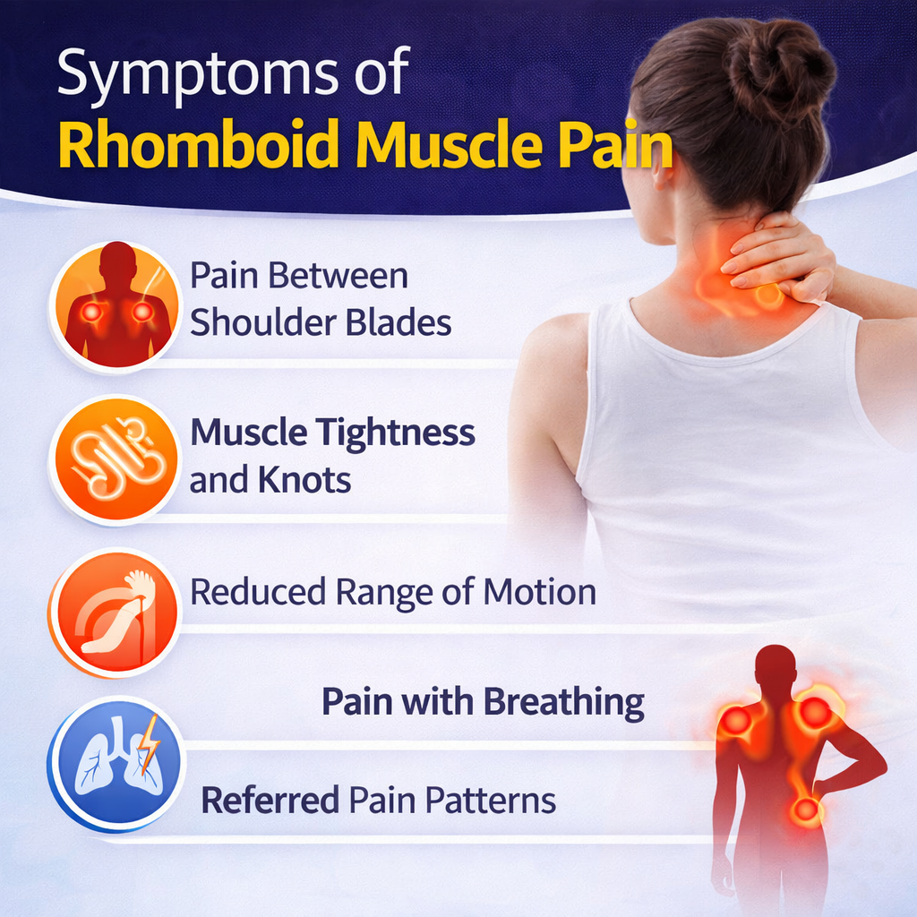 Symptoms of Rhomboid Muscle Pain